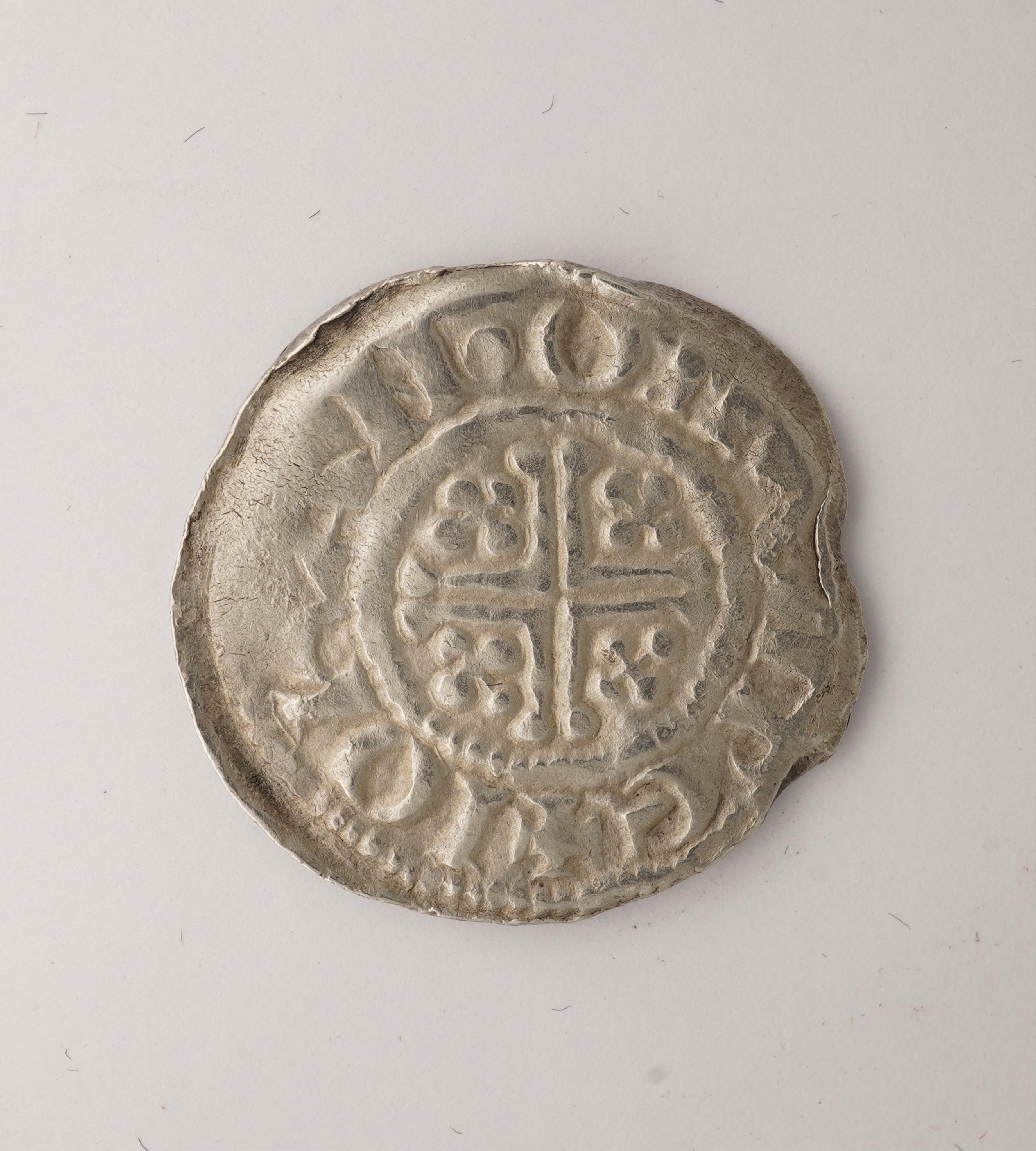 British hammered coins, John (1199-1216), silver short cross penny, class 5c, Ipswich, moneyer Johan, S. 1352, 1.41g, cleaned, fine or better